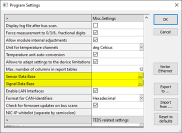 Program Settings CSMconfig