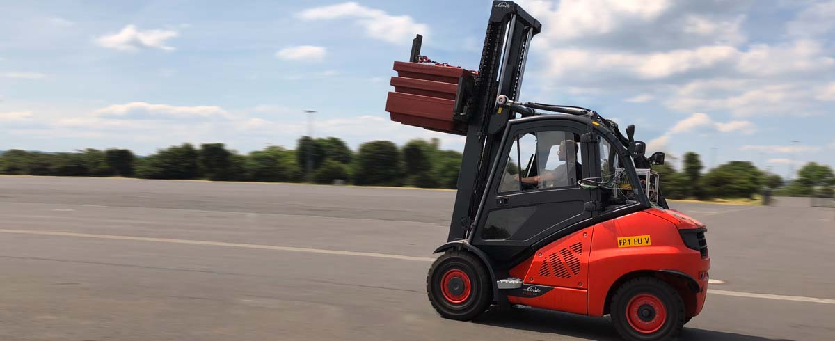 Forklift on the EDAG test track