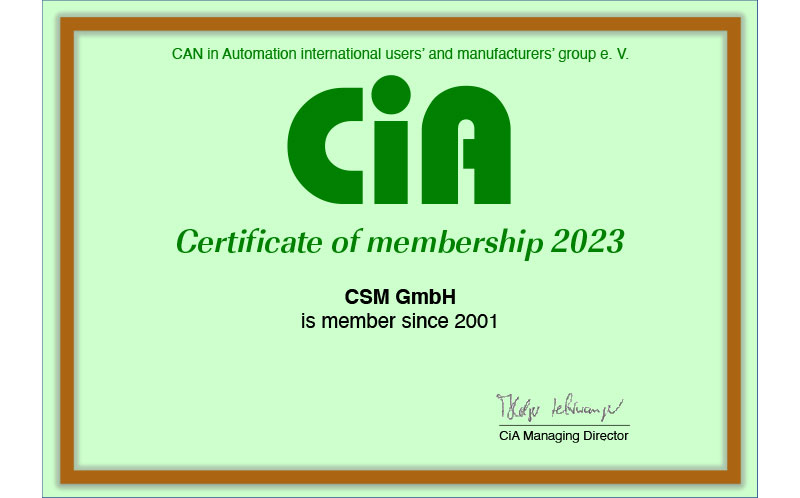CiA Certificate