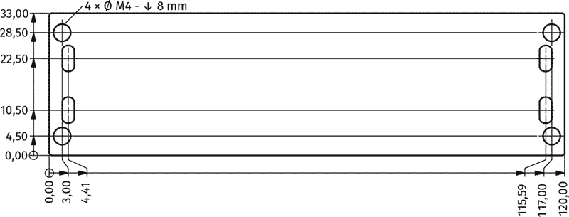 Rückwand eines kleinen Standardgehäuses (CS)